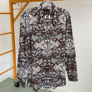 Prada Egyptian Print Men’s Collared Button Up